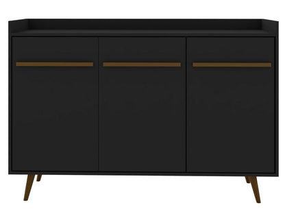 Manhattan Comfort Bradley 53,54" Buffet Stand avec 4 étagères - Noir|Buffet Bradley de Manhattan Comfort de 53,54 po avec 4 tablettes - noir