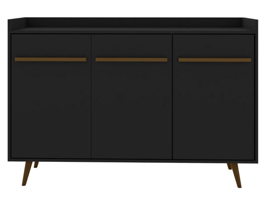 Manhattan Comfort Bradley 53,54" Buffet Stand avec 4 étagères - Noir|Buffet Bradley de Manhattan Comfort de 53,54 po avec 4 tablettes - noir