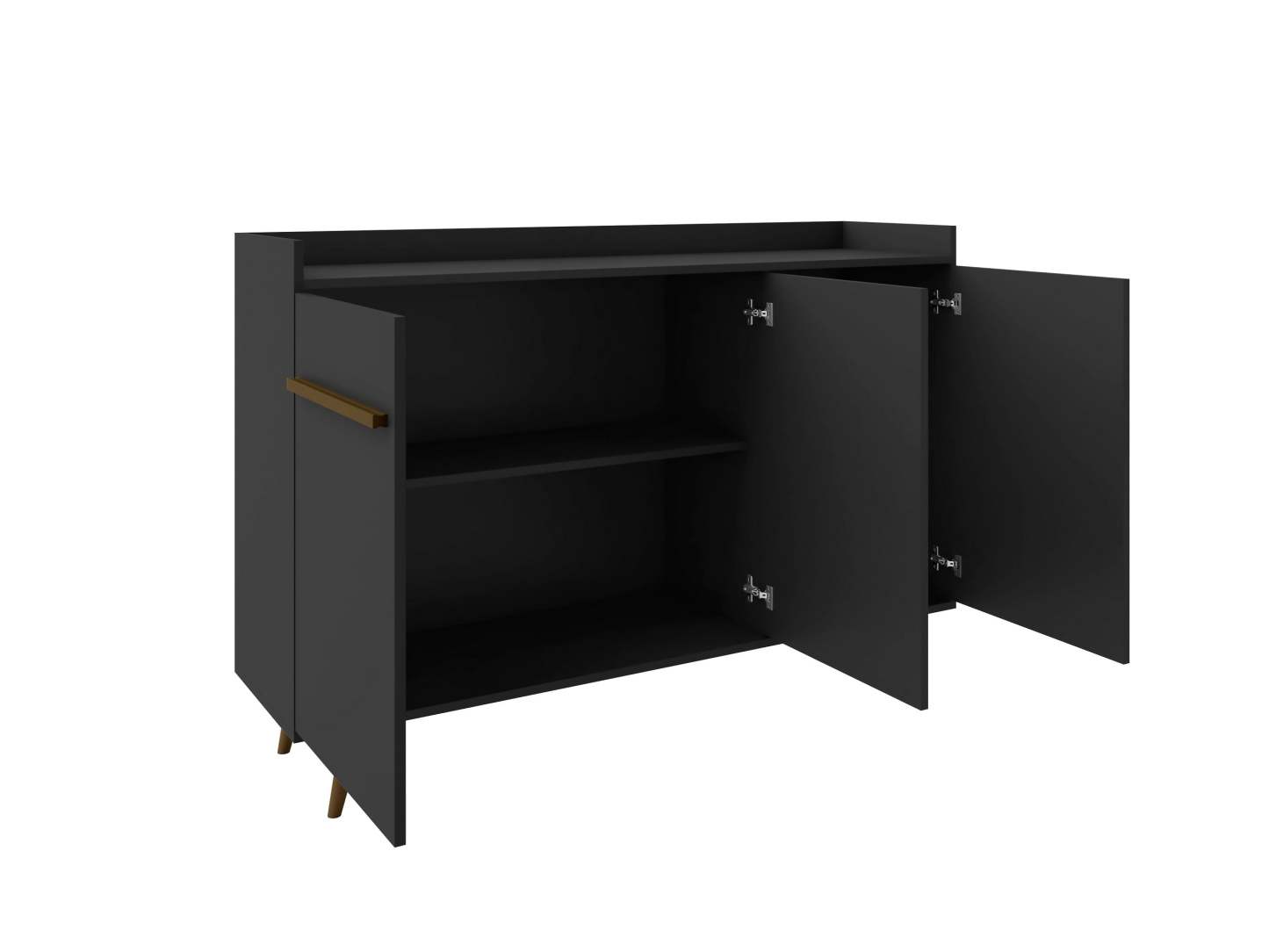 Manhattan Comfort Bradley 53,54" Buffet Stand avec 4 étagères - Noir|Buffet Bradley de Manhattan Comfort de 53,54 po avec 4 tablettes - noir