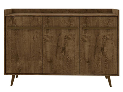 Manhattan Comfort Bradley 53.54" Buffet Stand with 4 Shelves - Rustic Brown|Buffet Bradley de Manhattan Comfort de 53,54 po avec 4 tablettes - brun rustique