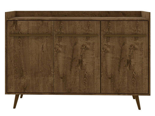 Manhattan Comfort Bradley 53.54" Buffet Stand with 4 Shelves - Rustic Brown|Buffet Bradley de Manhattan Comfort de 53,54 po avec 4 tablettes - brun rustique