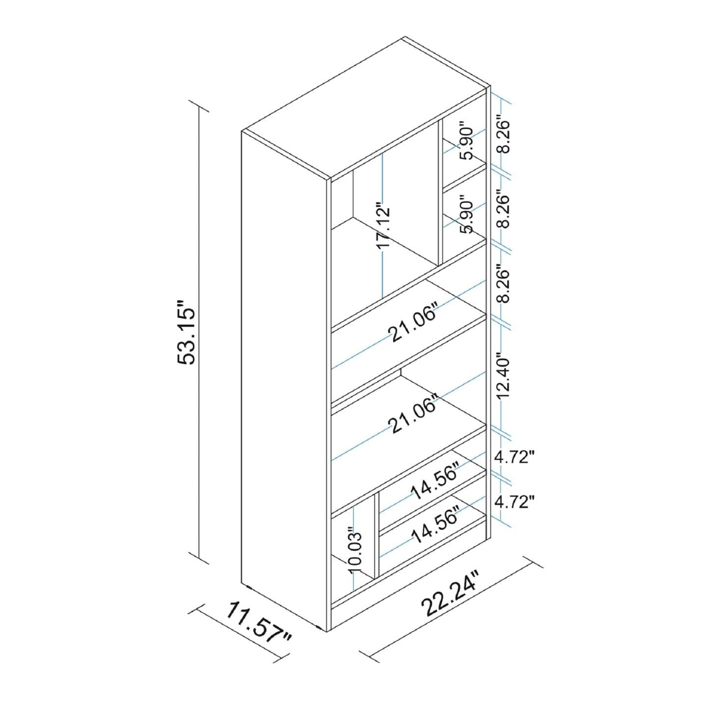 Bibliothèque durable Valenca de Manhattan Comfort avec 5 tablettes - blanche