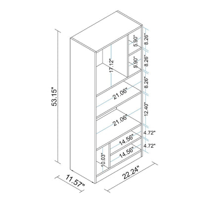 Bibliothèque durable Valenca de Manhattan Comfort avec 5 tablettes - blanche