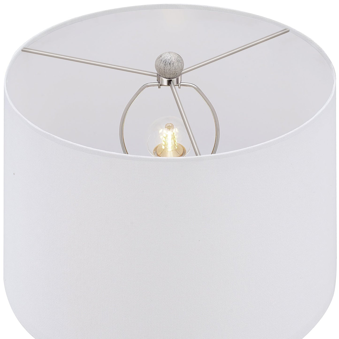 Lampe de table style ferme beige délavé/doré, 62 cm (lot de 2), abat-jour en lin blanc - 62 cm (24,5 po) de hauteur