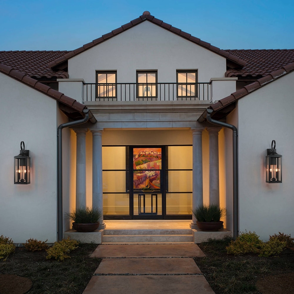 Applique murale extérieure bronze à 2 lumières, 25,7 cm de hauteur