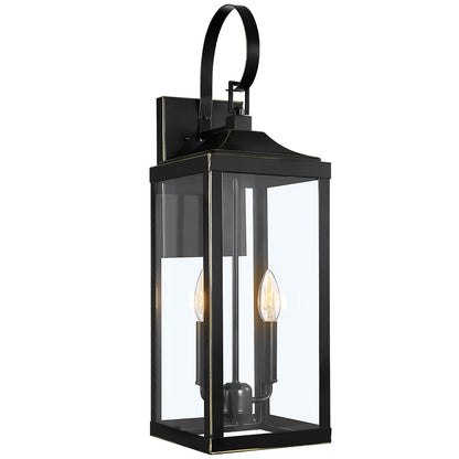 Applique murale extérieure bronze à 2 lumières, 25,7 cm de hauteur