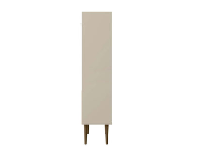 Manhattan Comfort Bogart 62.6 Mid-Century Modern Bookcase - Off-White &amp; Natural|Bibliothèque Bogart de Manhattan Comfort de 62,6 po de style moderne du milieu du 20e siècle - blanc cassé et naturel
