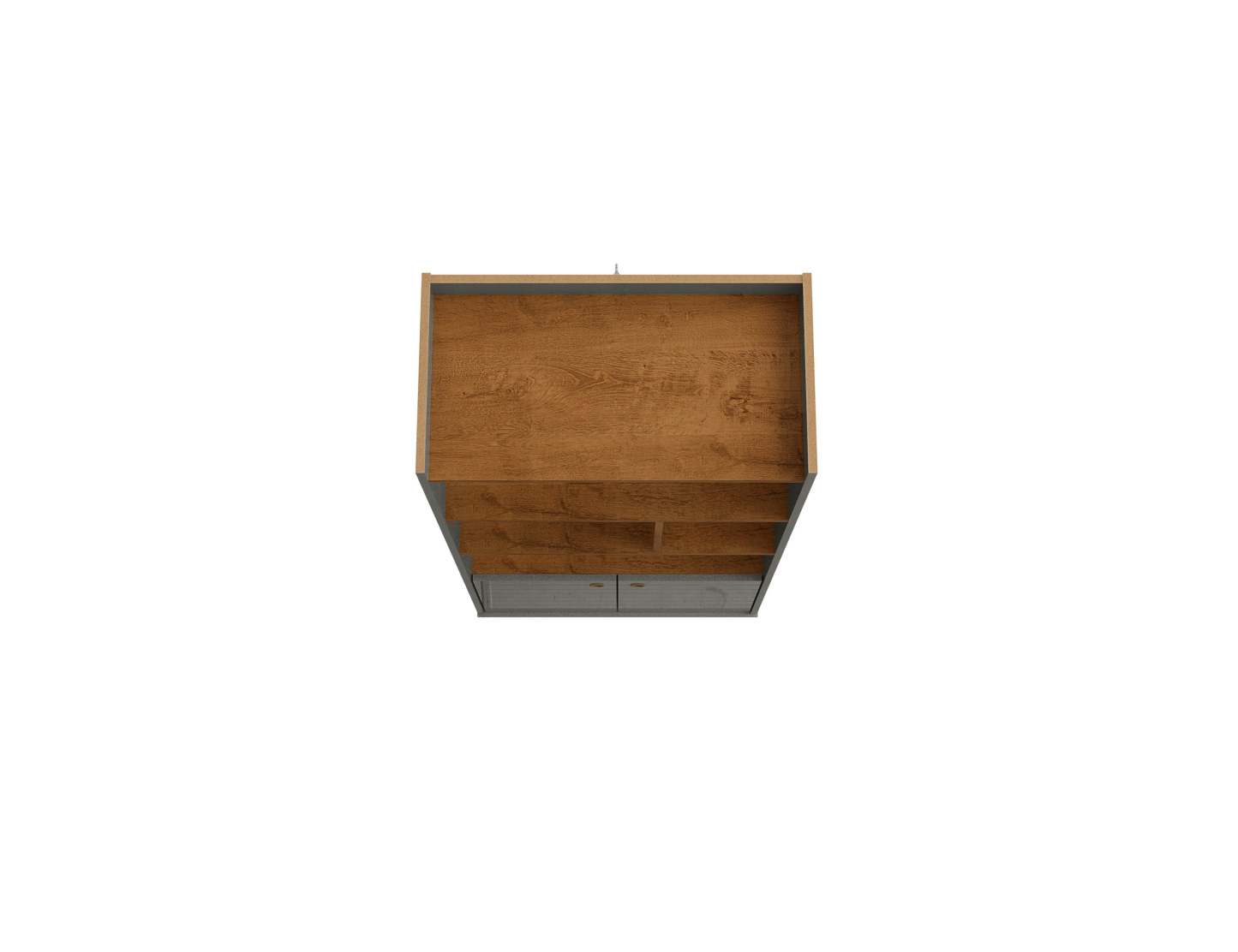 Manhattan Comfort Bogart 62.6 Mid-Century Modern Bookcase - Grey &amp; Natural|Bibliothèque Bogart de Manhattan Comfort de 62,6 po de style moderne du milieu du 20e siècle - grise et naturelle