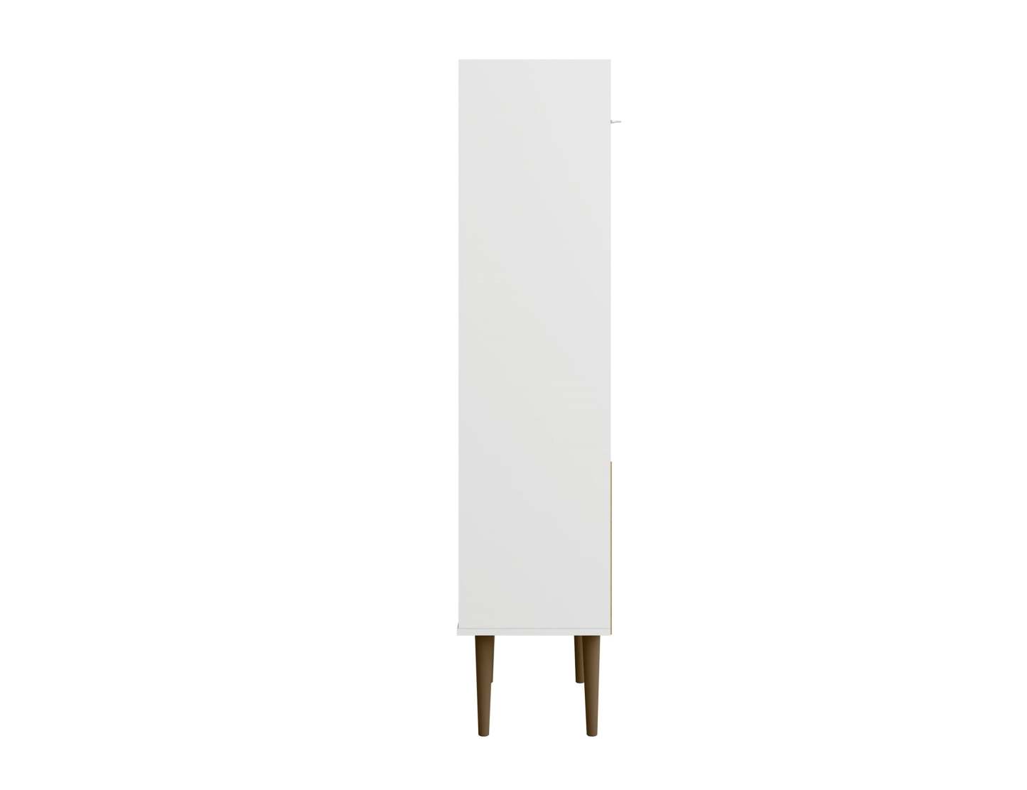 Manhattan Comfort Bogart 62.6 Mid-Century Modern Bookcase - White &amp; Natural|Bibliothèque Bogart de Manhattan Comfort de 62,6 po de style moderne du milieu du 20e siècle - blanche et naturelle