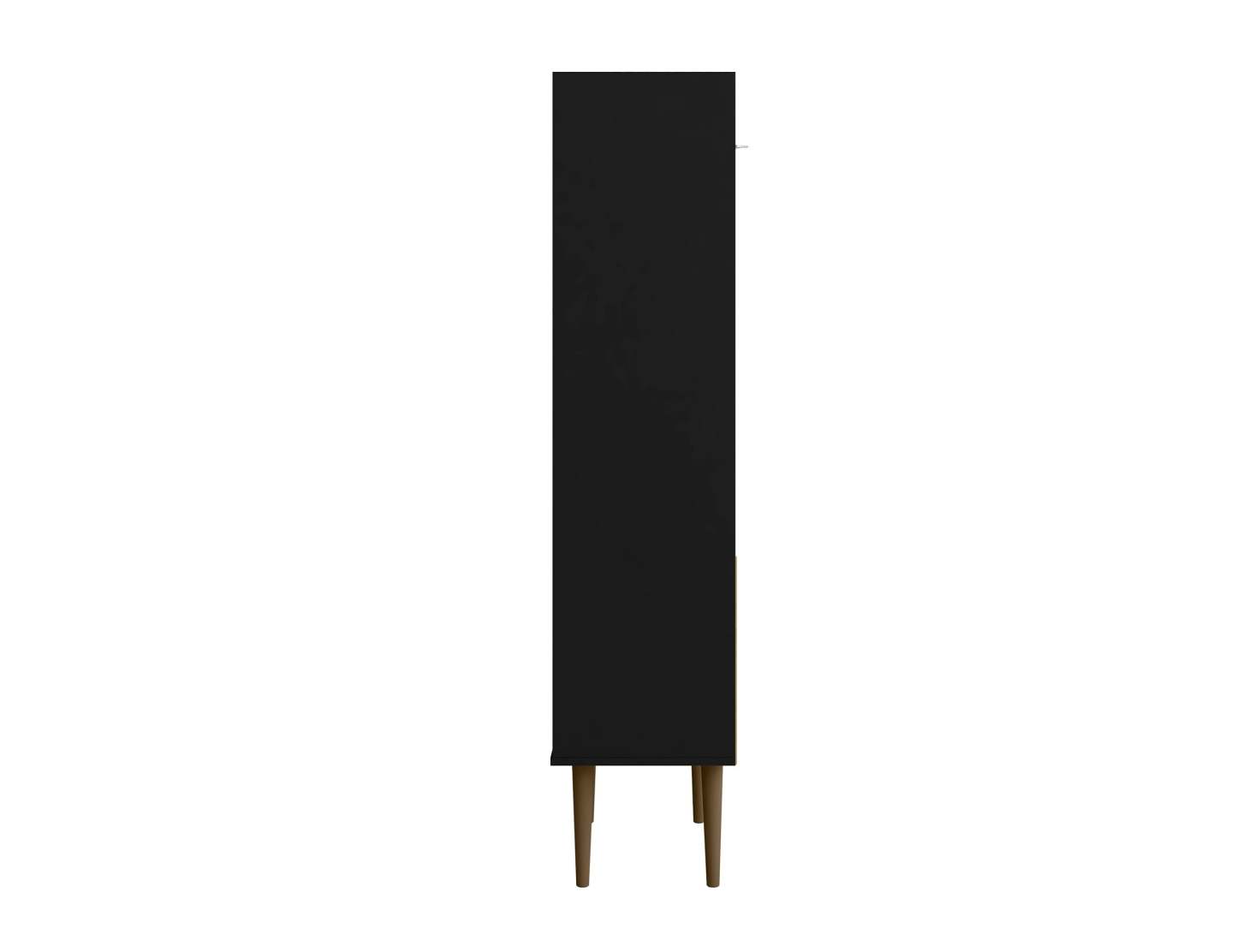 Manhattan Comfort Bogart 62.6 Mid-Century Modern Bookcase - Black &amp; Natural|Bibliothèque Bogart de Manhattan Comfort de 62,6 po de style moderne du milieu du 20e siècle - noire et naturelle