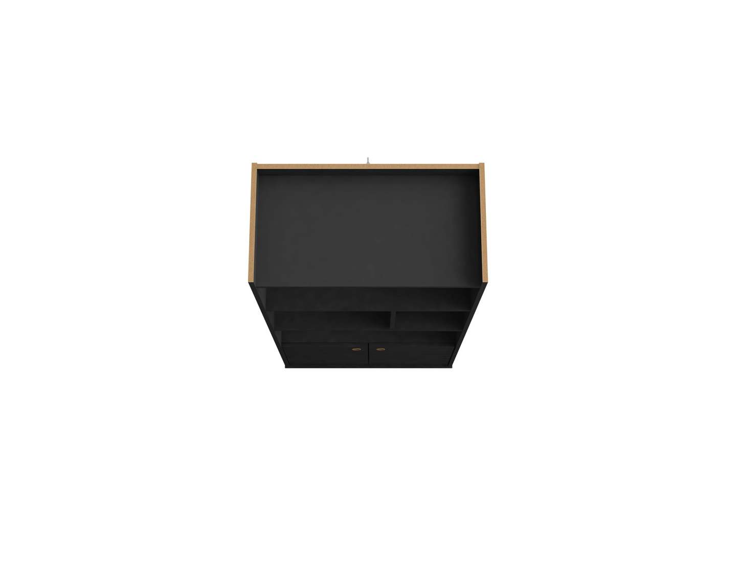 Manhattan Comfort Bogart 62.6 Mid-Century Modern Bookcase - Black &amp; Natural|Bibliothèque Bogart de Manhattan Comfort de 62,6 po de style moderne du milieu du 20e siècle - noire et naturelle