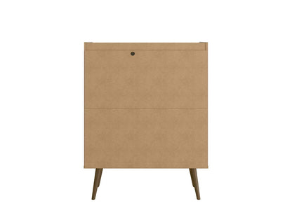 Manhattan Comfort Bogart Mid-Century Modern Accent Cabinet - Off-White &amp; Natural|Armoire décorative Bogart de Manhattan Comfort de style moderne du milieu du 20e siècle - blanc cassé et naturel