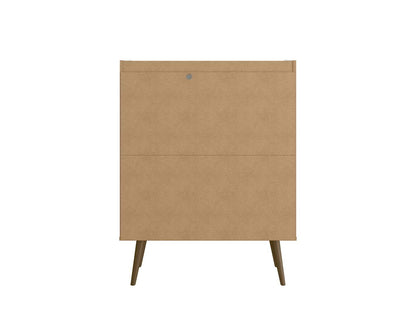 Manhattan Comfort Bogart Mid-Century Modern Accent Cabinet - White &amp; Natural|Armoire décorative Bogart de Manhattan Comfort de style moderne du milieu du 20e siècle - blanche et naturelle