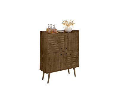 Manhattan Comfort Bogart Mid-Century Modern Accent Cabinet - Rustic Brown &amp; Natural|Armoire décorative Bogart de Manhattan Comfort de style moderne du milieu du 20e siècle - brun rustique et naturel