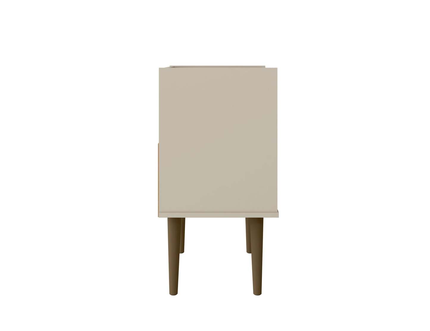 Manhattan Comfort Bogart Mid-Century Modern Nightstand - Off-white &amp; Natural|Table de nuit Bogart de Manhattan Comfort de style moderne du milieu du 20e siècle - blanc cassé et naturel