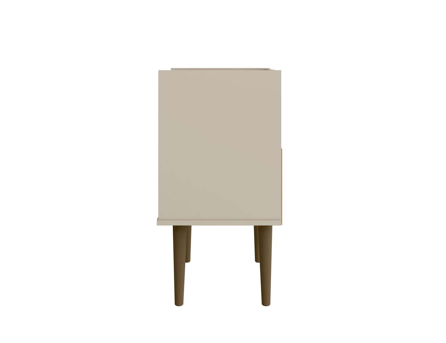 Manhattan Comfort Bogart Mid-Century Modern Nightstand - Off-white &amp; Natural|Table de nuit Bogart de Manhattan Comfort de style moderne du milieu du 20e siècle - blanc cassé et naturel