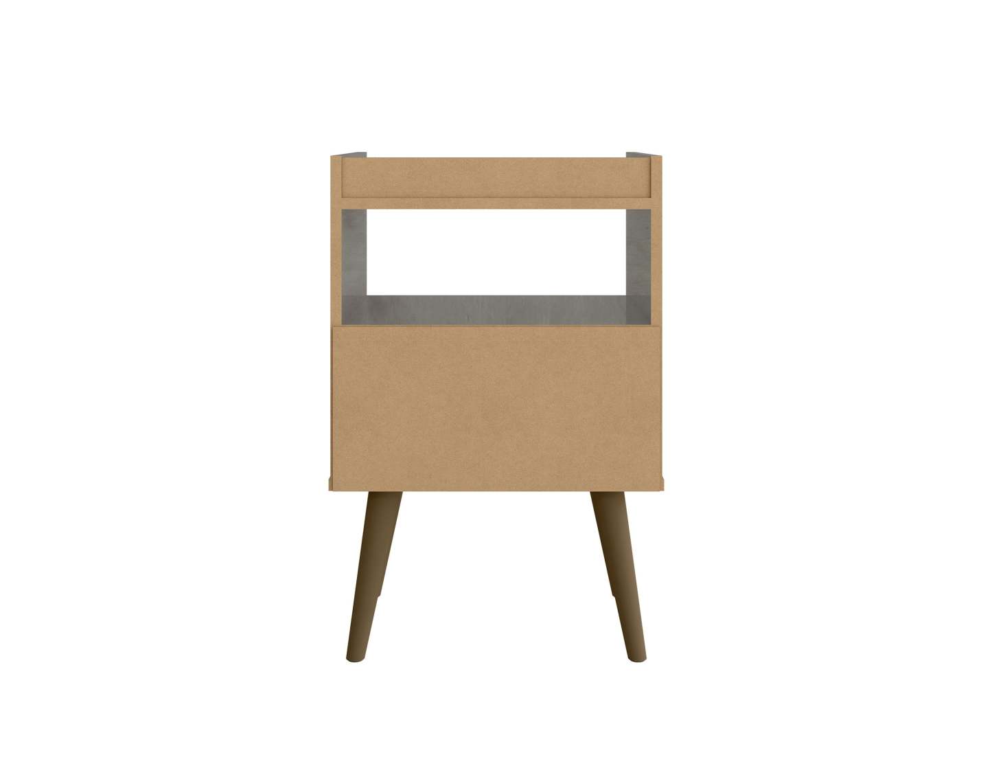 Manhattan Comfort Bogart Mid-Century Modern Nightstand - Grey &amp; Natural|Table de nuit Bogart de Manhattan Comfort de style moderne du milieu du 20e siècle - grise et naturelle