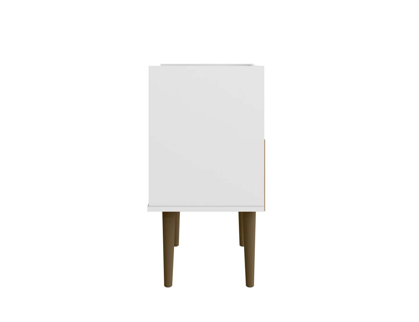 Manhattan Comfort Bogart Mid-Century Modern Nightstand - White &amp; Natural|Table de nuit Bogart de Manhattan Comfort de style moderne du milieu du 20e siècle - blanche et naturelle