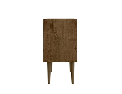 Manhattan Comfort Bogart Mid-Century Modern Nightstand - Rustic Brown &amp; Natural|Table de nuit Bogart de Manhattan Comfort de style moderne du milieu du 20e siècle - brun rustique et naturel