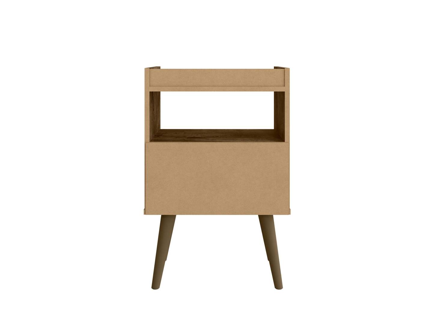 Manhattan Comfort Bogart Mid-Century Modern Nightstand - Rustic Brown &amp; Natural|Table de nuit Bogart de Manhattan Comfort de style moderne du milieu du 20e siècle - brun rustique et naturel