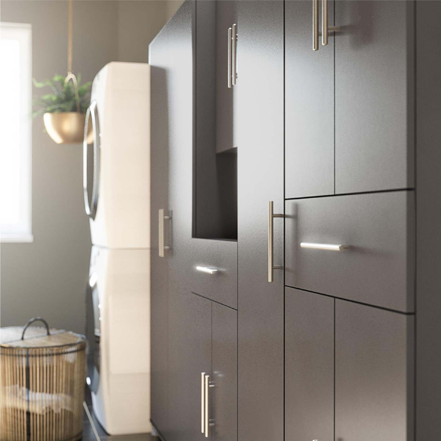 Ameriwood Home Camberly 24 Utility Storage Cabinet - Graphite Grey|Armoire de rangement tout usage Camberly d'Ameriwood Home de 24 po - gris graphite