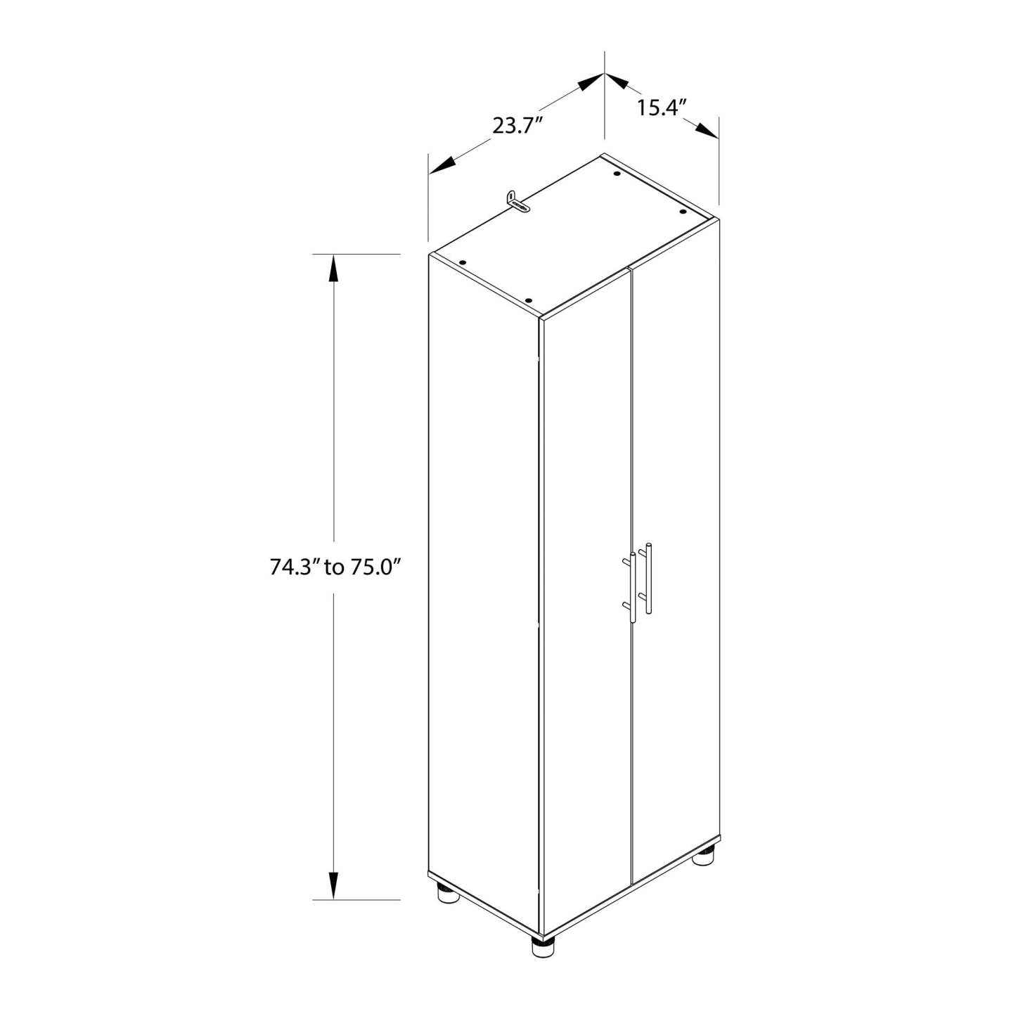Ameriwood Home Camberly 24 Utility Storage Cabinet - Graphite Grey|Armoire de rangement tout usage Camberly d'Ameriwood Home de 24 po - gris graphite