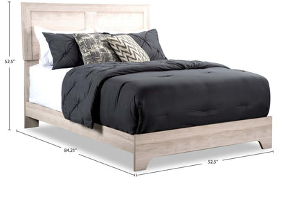 Lit à panneaux Yorkdale avec tête de lit et cadre, fabriqué au Canada, blanc - Grand lit | Lit à panneau Yorkdale fabriqué au Canada avec tête de lit et cadre de lit, blanc - format grand lit