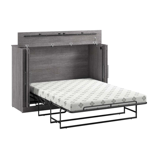 Lit armoire double Bestar Pur 69 W avec matelas - Gris écorce|Armoire-lit double Pur de Bestar de 69 po (L) avec matelas - gris écor