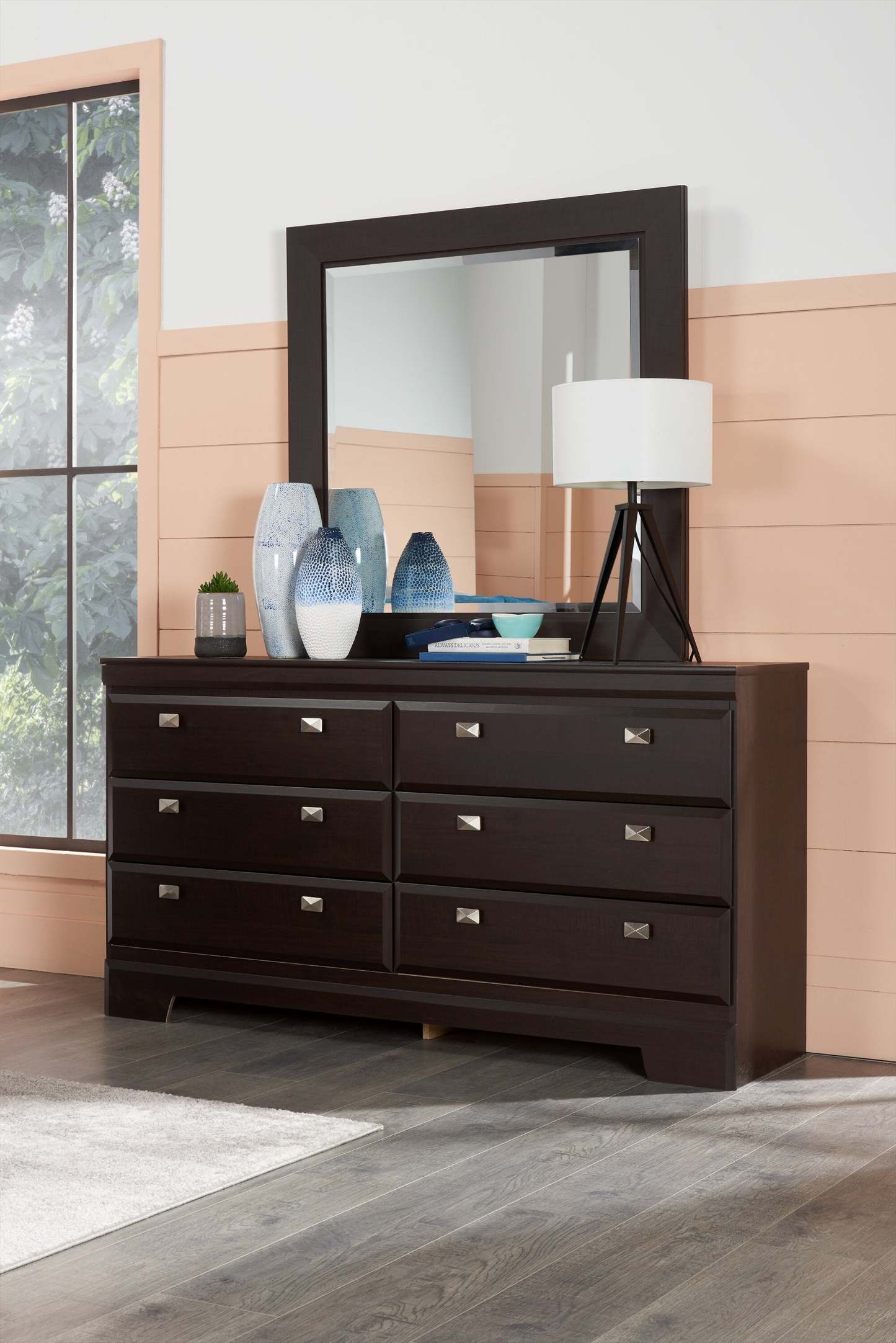 Miroir de commode de chambre Yorkdale, fabriqué au Canada - Brun | Miroir de commode de chambre à coucher Yorkdale, fabriqué au Canada - brun