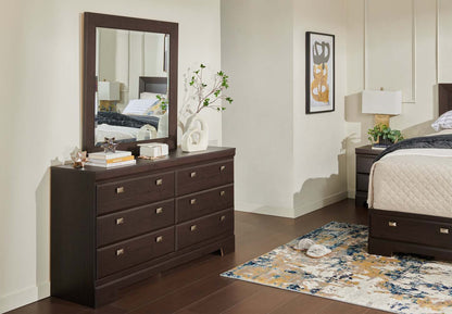 Miroir de commode de chambre Yorkdale, fabriqué au Canada - Brun | Miroir de commode de chambre à coucher Yorkdale, fabriqué au Canada - brun