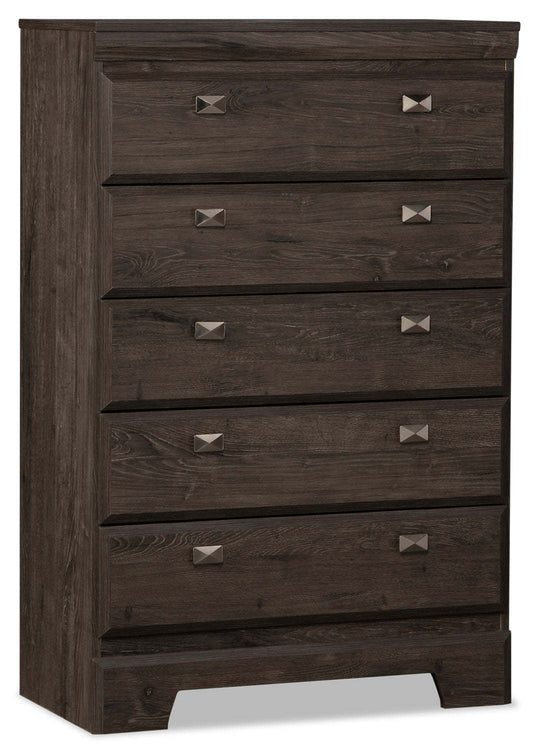 Yorkdale Bedroom Chest of Drawers, 5-Drawer, 31.1W x 47.4H, Made in Canada - Grey | Commode verticale Yorkdale de 31,1 po (L) x 47,4 po (H) à 5 tiroirs pour la chambre à coucher, fabriquée au Canada - grise
