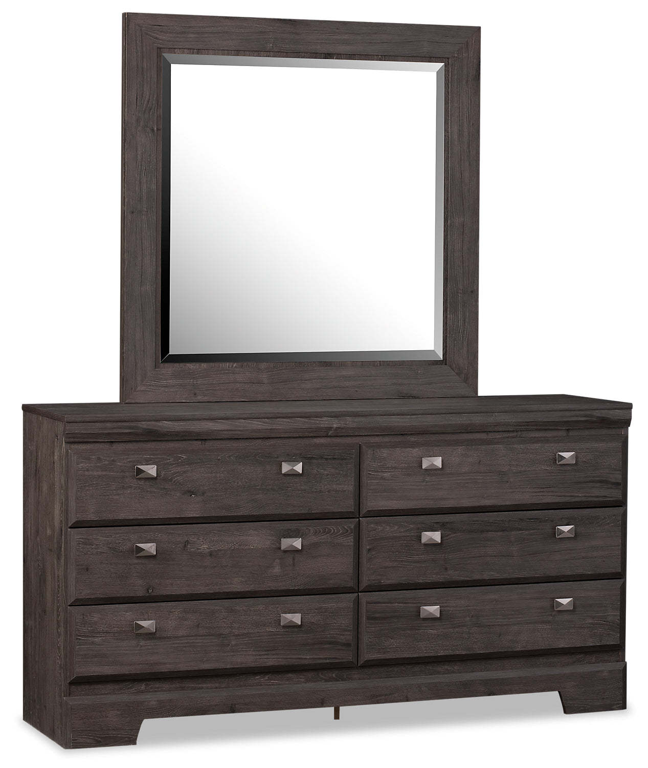 Commode de chambre à coucher à 6 tiroirs Yorkdale, 61,4 L x 32,3 H, fabriquée au Canada - Gris | Commode Yorkdale de 61,4 po (L) x 32,3 po (H) à 6 tiroirs pour la chambre à coucher, fabriquée au Canada - grise