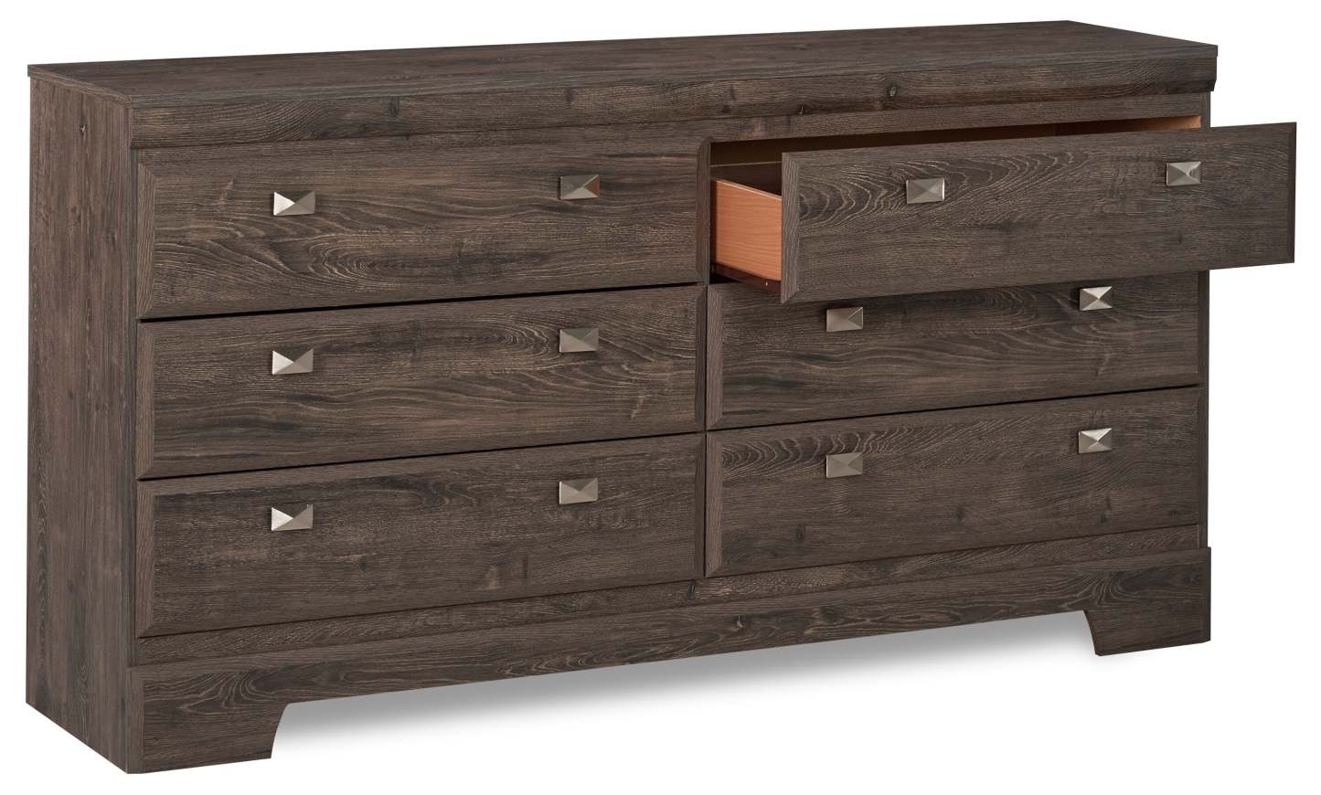 Commode de chambre à coucher à 6 tiroirs Yorkdale, 61,4 L x 32,3 H, fabriquée au Canada - Gris | Commode Yorkdale de 61,4 po (L) x 32,3 po (H) à 6 tiroirs pour la chambre à coucher, fabriquée au Canada - grise