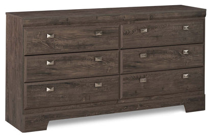 Commode de chambre à coucher à 6 tiroirs Yorkdale, 61,4 L x 32,3 H, fabriquée au Canada - Gris | Commode Yorkdale de 61,4 po (L) x 32,3 po (H) à 6 tiroirs pour la chambre à coucher, fabriquée au Canada - grise