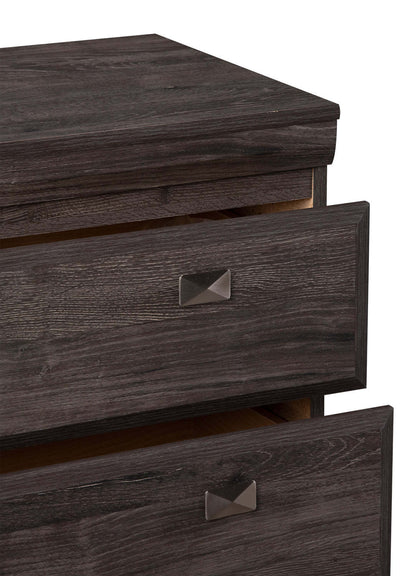 Ensemble de chambre à coucher Yorkdale 5 pièces avec lit à panneau, commode et miroir, gris - taille reine | Yorkdale 5pc Bedroom Set with Panel Bed, Dresser & Mirror, Grey - Queen Size…