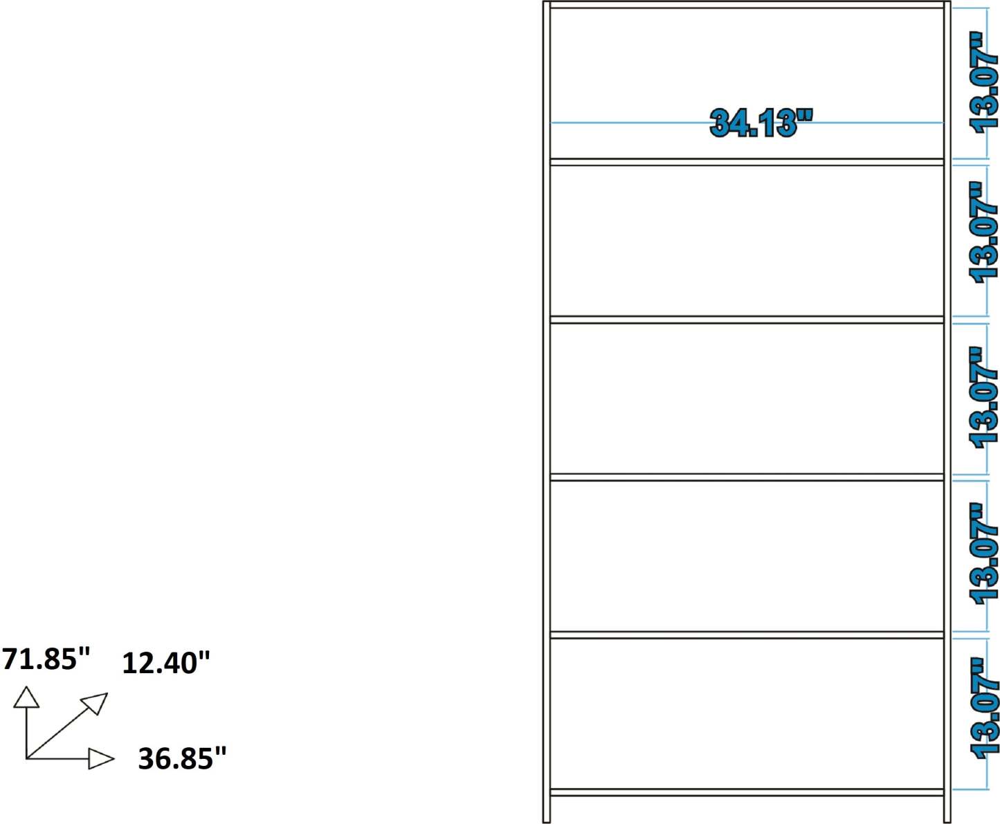 Bibliothèque classique Olinda de Manhattan Comfort avec 5 tablettes - blanche