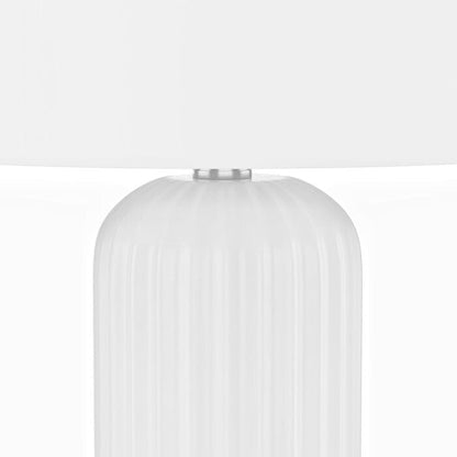 Lot de 2 lampes de table blanches USB en céramique de 28 pouces