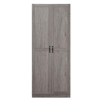 Manhattan Comfort Hopkins Modern Freestanding Storage Closet with 7 Shelves - Grey|Armoire de rangement autoportante moderne Hopkins de Manhattan Comfort avec 7 tablettes - noire