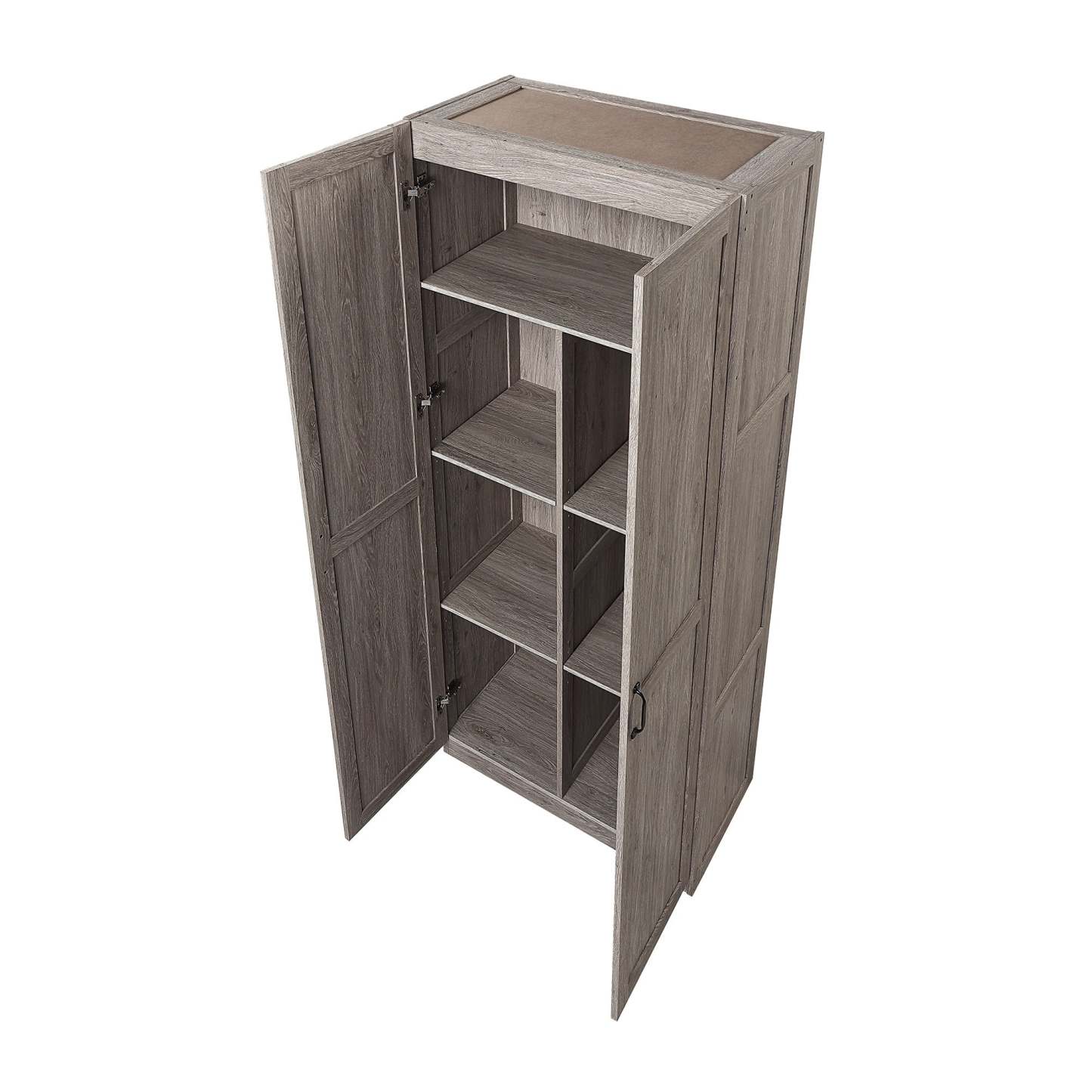 Manhattan Comfort Hopkins Modern Freestanding Storage Closet with 7 Shelves - Grey|Armoire de rangement autoportante moderne Hopkins de Manhattan Comfort avec 7 tablettes - noire