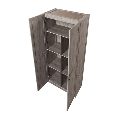 Manhattan Comfort Hopkins Modern Freestanding Storage Closet with 7 Shelves - Grey|Armoire de rangement autoportante moderne Hopkins de Manhattan Comfort avec 7 tablettes - noire