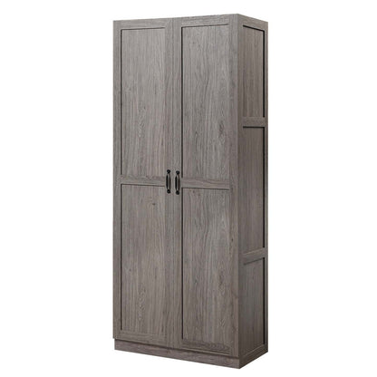 Manhattan Comfort Hopkins Modern Freestanding Storage Closet with 7 Shelves - Grey|Armoire de rangement autoportante moderne Hopkins de Manhattan Comfort avec 7 tablettes - noire