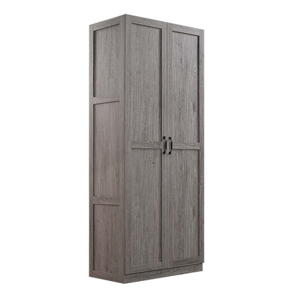Manhattan Comfort Hopkins Modern Freestanding Storage Closet with 7 Shelves - Grey|Armoire de rangement autoportante moderne Hopkins de Manhattan Comfort avec 7 tablettes - noire