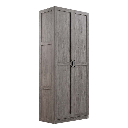 Manhattan Comfort Hopkins Modern Freestanding Storage Closet with 7 Shelves - Grey|Armoire de rangement autoportante moderne Hopkins de Manhattan Comfort avec 7 tablettes - noire