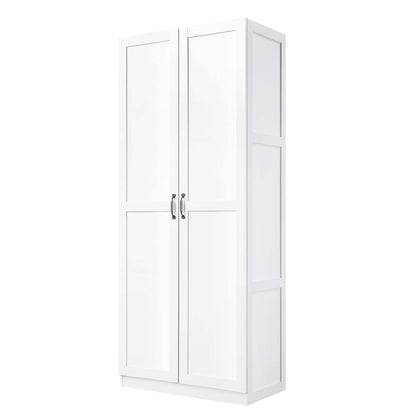 Manhattan Comfort Hopkins Modern Freestanding Storage Closet with 7 Shelves - White|Armoire de rangement autoportante moderne Hopkins de Manhattan Comfort avec 7 tablettes - grise