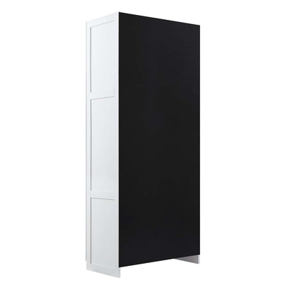 Manhattan Comfort Hopkins Modern Freestanding Storage Closet with 7 Shelves - White|Armoire de rangement autoportante moderne Hopkins de Manhattan Comfort avec 7 tablettes - grise