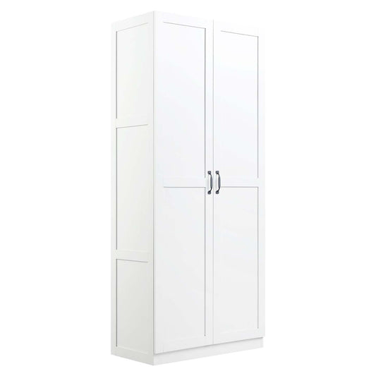 Manhattan Comfort Hopkins Modern Freestanding Storage Closet with 7 Shelves - White|Armoire de rangement autoportante moderne Hopkins de Manhattan Comfort avec 7 tablettes - grise