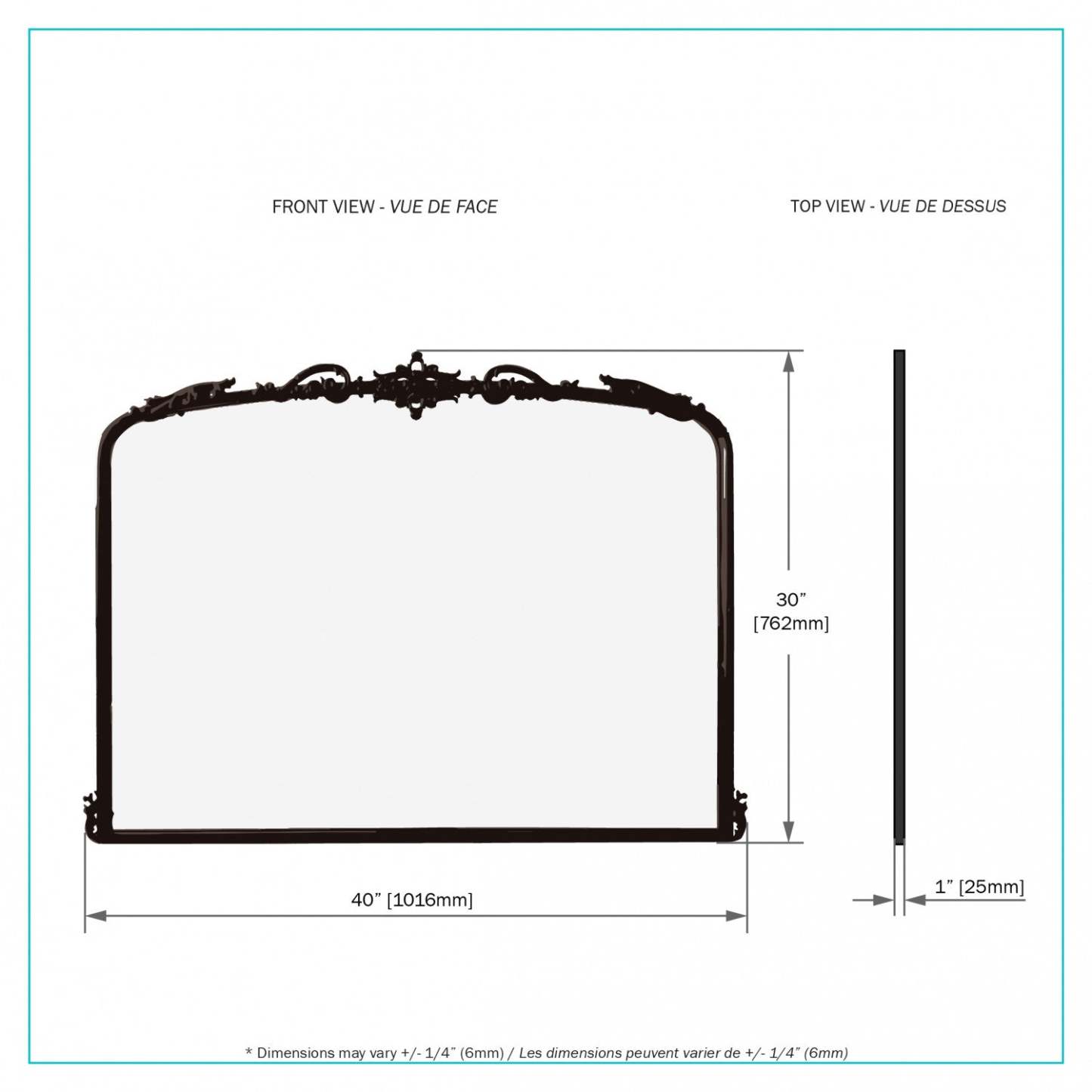 Home Black 29.91 Mirror|Miroir Home de 29,91 po noir