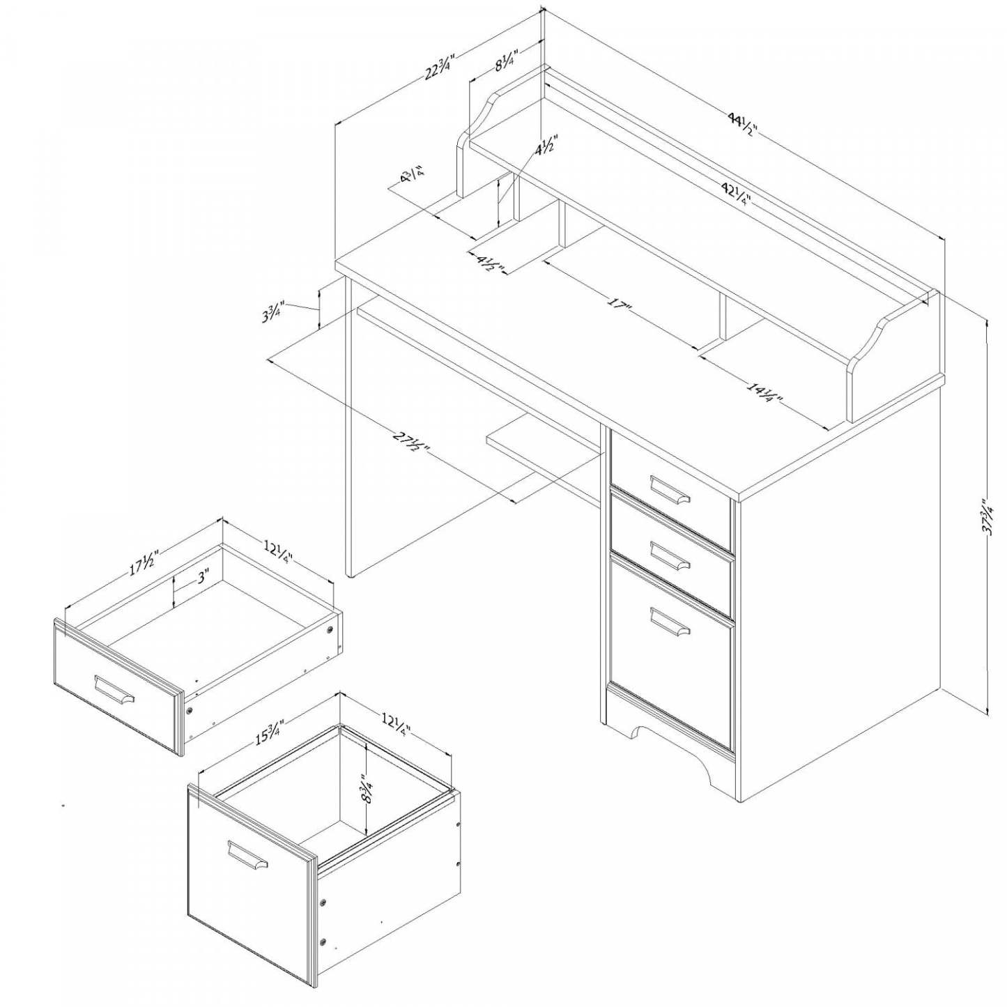 Bureau d'ordinateur Versa avec huche - Chêne Nordik | Versa Bureau De Travail Pour Ordinateur Avec Huche - Chêne Nordique