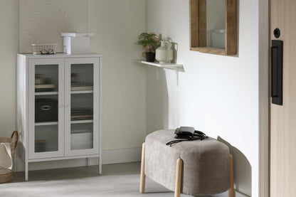 Kodali Glass Door Accent Cabinet - Blanc|Armoire décorative Kodali avec portes en verre - blanche