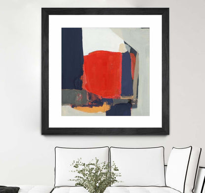 Orange Crush V6 Matted and Framed Black 30x30 Wall Art|Œuvre d'art murale encadrée noire et mate « Orange Crush V6 » 30 x 30
